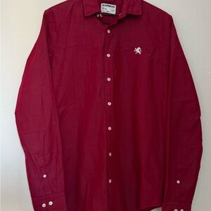 Express Men's Deep Red Button Down Shirt NWT